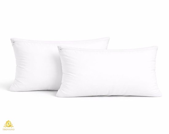 Coussins intérieurs 30x50, ensemble de 2 | Remplissage de coussin 100% polyester | Coussin de remplissage avec fermeture éclair - extra rembourré 325 grammes