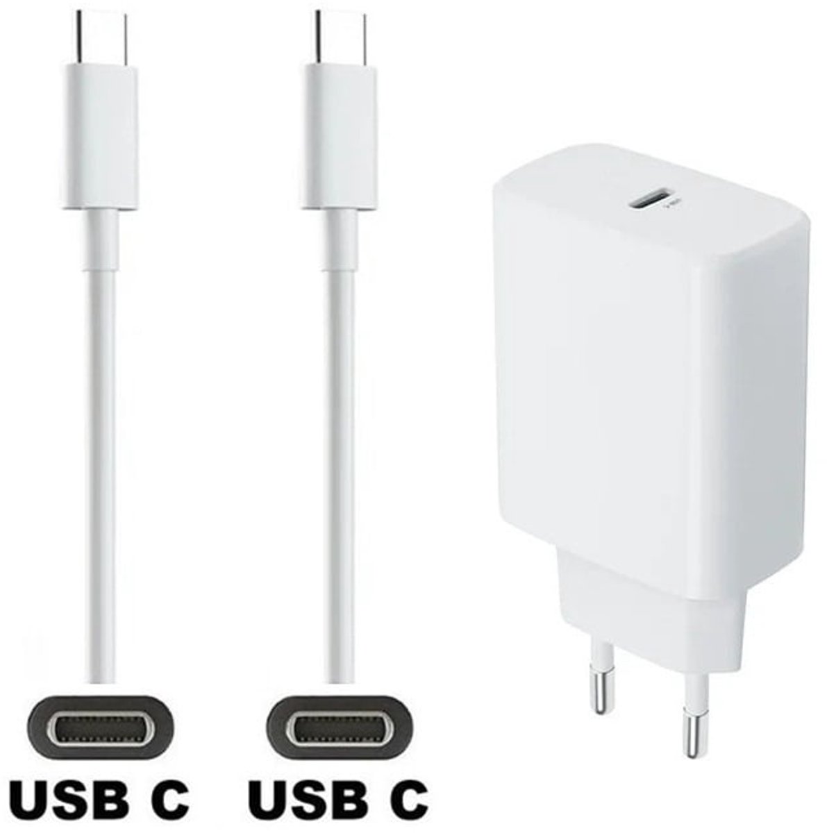 OneOne 20W snellader + 1,5m sterke USB C naar C kabel. PD lader. Oplader adapter past op Universeel Sennheiser, Sigma, SKULLCANDY, TomTom, Ulefone Armor, Arnova, Wiko, Garmin, Hammerhead, Doro, Evolveo, Denver, Fysic