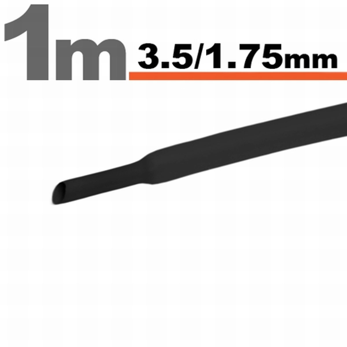 15× 1 Meter Krimpkous Zwart 3,5 / 1,75 mm – 15 Stukken Van 1 Meter – Warmtekrimpbuis Voor Isolatie En Kabelbescherming – Geschikt Voor Elektrische Installaties En Reparaties [11021F]