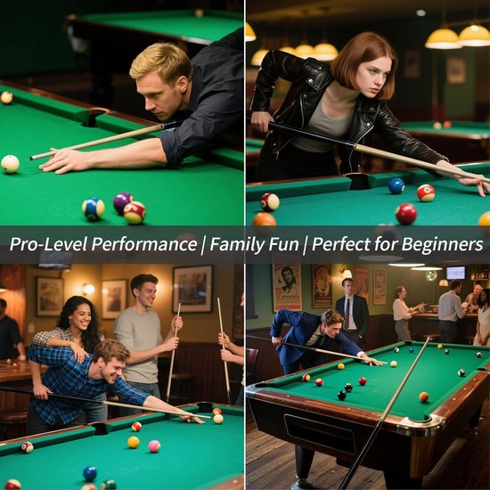 Professionele Billardkeu Set 58 Inch - Canadese Esdoorn, 13mm Ledertop & Antislip Grip van Merkloos — afbeelding 4