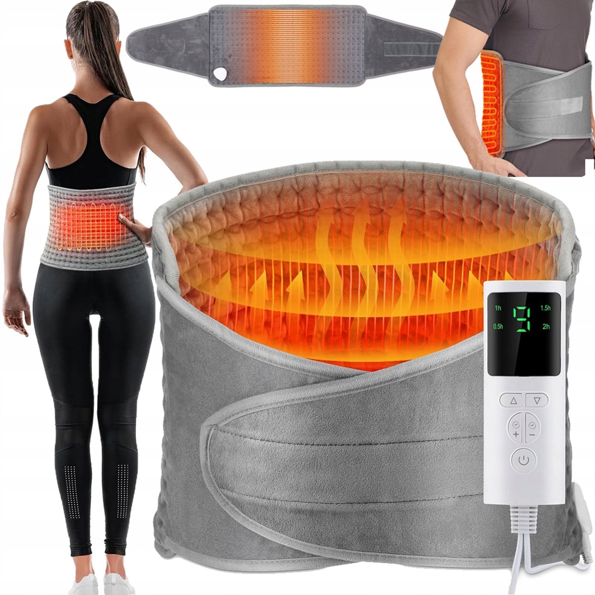 Elektrische Warmtemat - Verwarmde Rug- en Nekmassage Mat (129x30cm) - Verlicht Spierpijn en Stijfheid - Ook te Gebruiken als Elektrisch Kussen