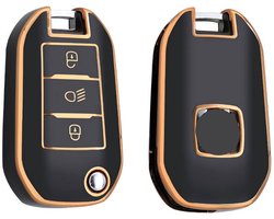 Autosleutel Hoesje geschikt voor Citroën C2 - C3 - C3 Aircross SUV - C4 - C4 - E-C4 X - C5 - C5 X - C5 Aircross - C6 - Berlingo - Spacetourer - DS3 - DS4 - DS7 - DS9 - TPU Cover - Sleutelcover - Autosleutelhoesje - Autosleutel Cover -