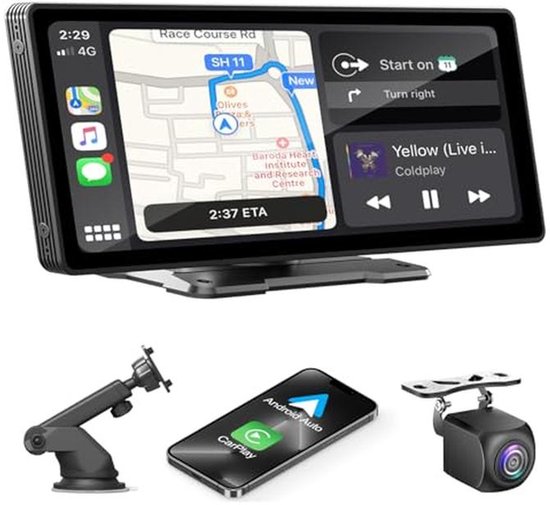 KMUTZY 10,26 Wireless Carplay Display für A-pple Carplay & Android Auto,Tragbarer CarPlay-Bildschirm, Mit Rückfahrkamera, Mirror Link, Bluetooth, Sprachsteuerung, GPS-Navigation, FM/AUX KMUTZY 10,26 Wireless Carplay Display für A-pple Carplay & Android Auto,Tragbarer CarPlay-Bildschirm, Mit Rückfahrkamera, Mirror Link, Bluetooth, Sprachsteuerung, GPS-Navigation, FM/AUX