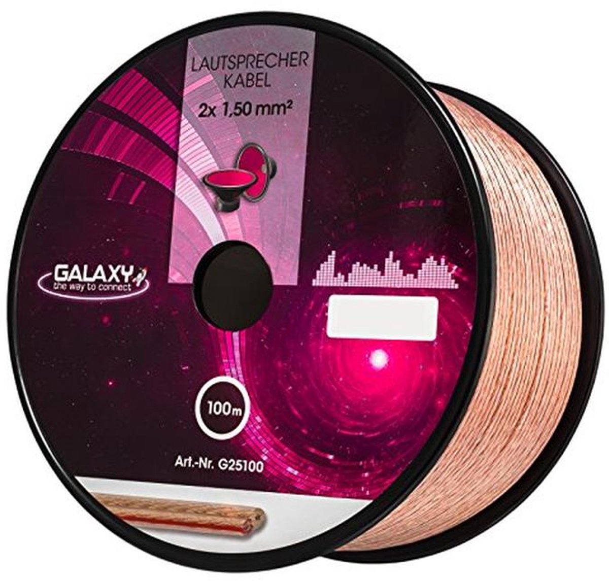 Luidsprekerkabel 2 x 1,5mm² 100m CCA PVC diëlektrisch transparant