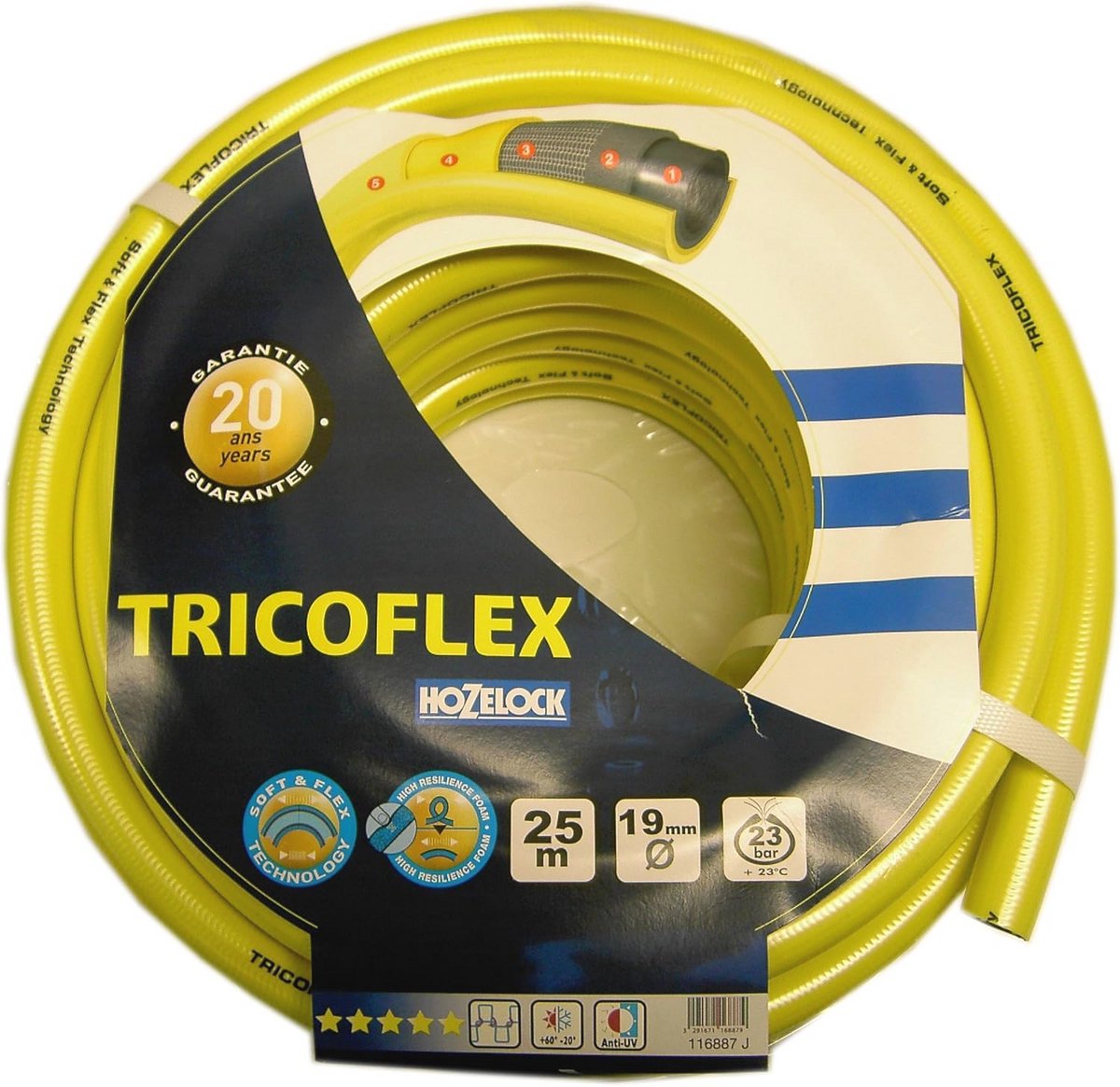 Flexibele Water Huls 25 m - 19 mm Kleur Geel voor Tuin en Irrigatie