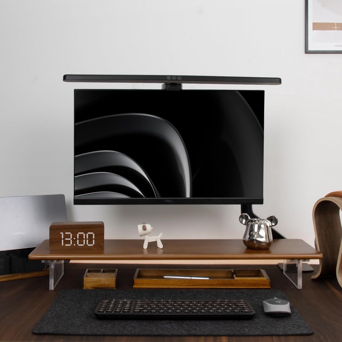 Monitorstandaard voor Bureau van Bamboe - Verhoogt je PC, Laptop of Printer