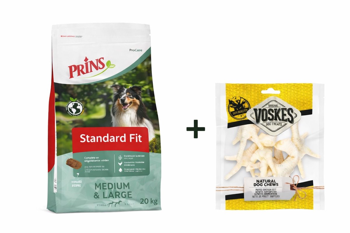 Prins Prins ProCare Standard Fit 20 kg & 100 gram Voskes Gepofte Kippenpoten