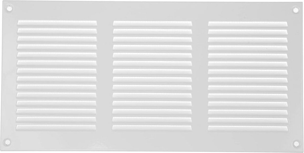 Vierkant Luchtrooster 30x15 cm Wit voor Plafond en Zijwand met Insecten- en Terugslagklep