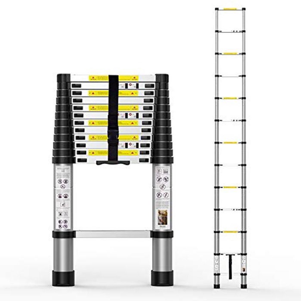 Telescopische Ladders 12.5FT - Aluminium Uitbreidingsladder voor Binnen en Buiten