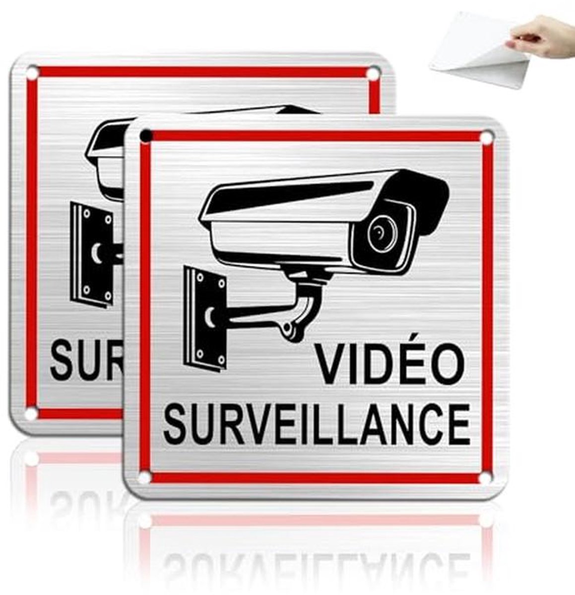 Stickers voor Videobewaking - 12x12 cm, Set van 2 Voor Maximaal Bescherming