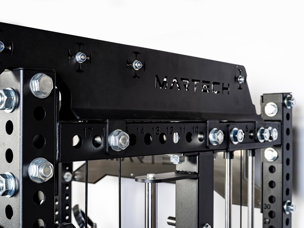 Martech M8 2IN1 Prime rack – Power Rack & Cable Station – Zonder Smith – 2×90 kg Gewichtsblokken – 2:1 Kabelratio – Professioneel thumbnail 2