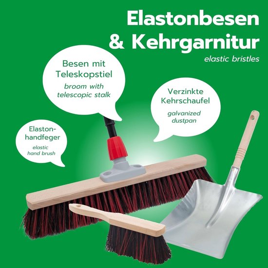 Set Straatbezem en Handveger met Telescoopsteel voor Binnen en Buiten — afbeelding 5