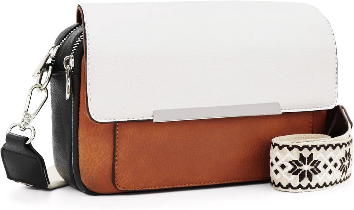 Dames Schoudertas Crossbody Tas PU Leer met Brede Verstelbare Band
