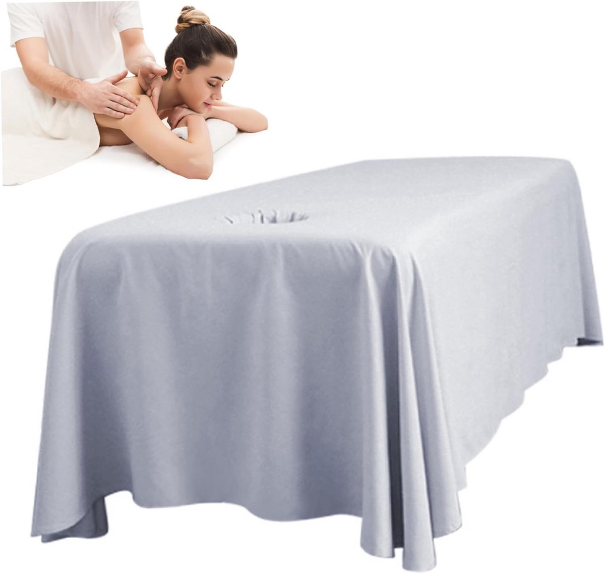 Massage Tafelkleed met Gezichtsuitsparing - Zacht en Wasbaar Salon Beddengoed