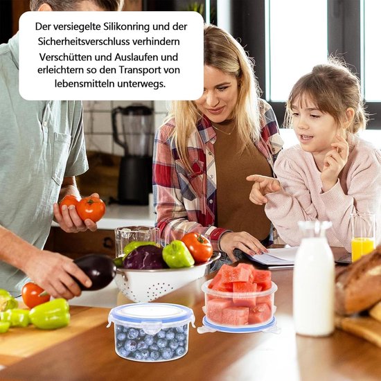 Starvortex 16 stuks kleine voedselcontainers met deksels, 200 ml herbruikbare snackpotten, lekvrije plastic containers met schroefsluiting, kleine kuipen met deksels voor lunch, yoghurt, fruit