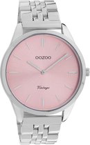 OOZOO Timepieces - Zilverkleurige horloge met zilverkleurige roestvrijstalen armband - C9982