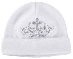 Pasgeboren Baby Jongens Meisjes Doop Hoed Geborduurd Wit