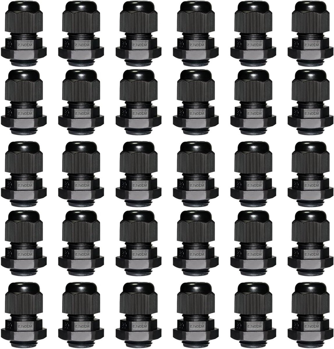 Cosensi - Kabelverschraubing M20, waterdichte kabeldoorvoer IP68, tuin schakeldoos, nylon zwart