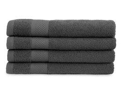 Badhanddoeken 70x140 cm - Badlakens - Handdoeken - Antraciet - Set 4 stuks - Everyday Luxu
