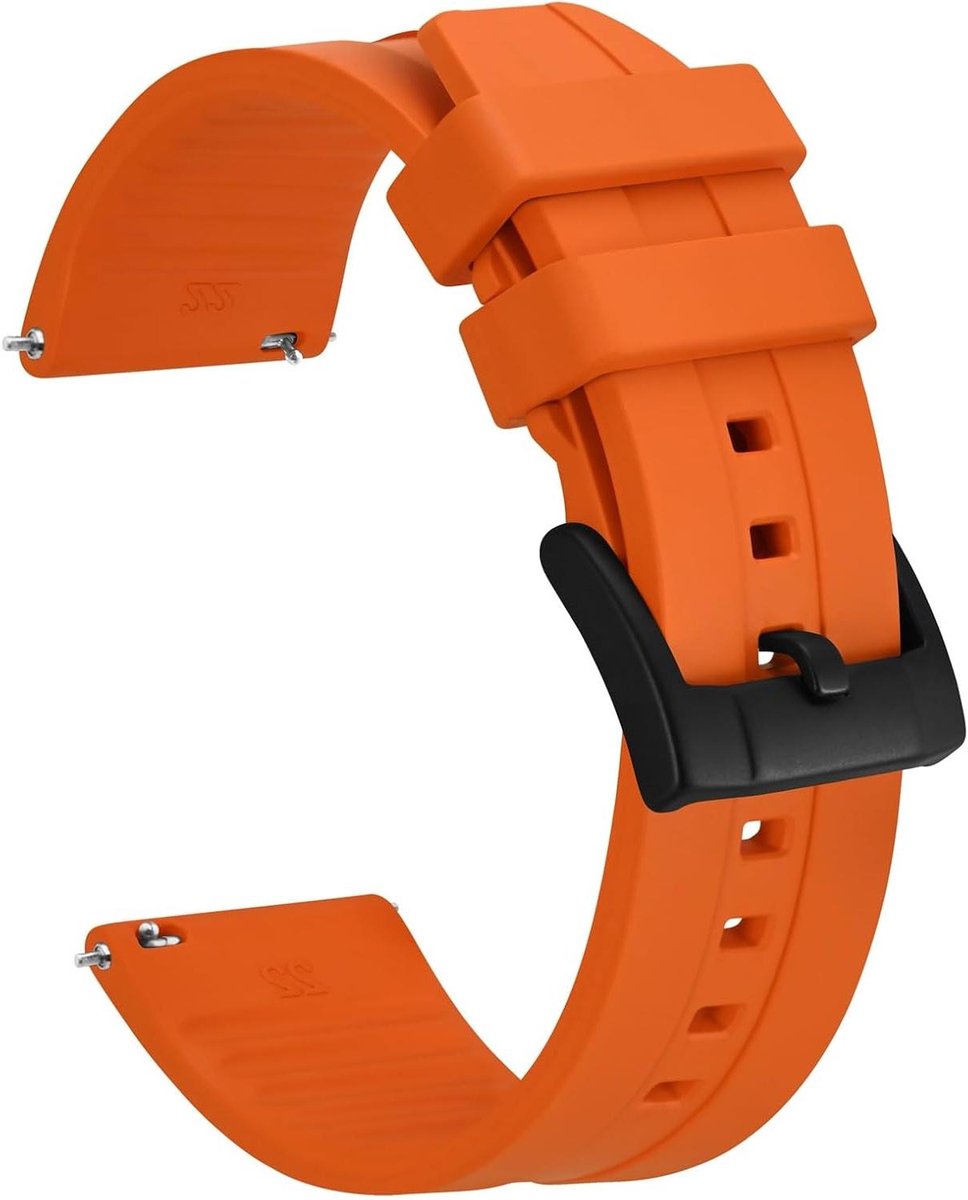 Cosensi - Vervangende Horlogebanden 20 mm 22 mm 24 mm, Fluororubber, Zwart Rubber - Stijlvol en Duurzaam!