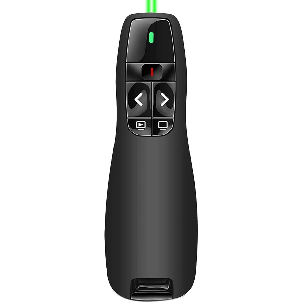 Ergonomische draadloze presentator - Perfect voor presentaties - Kan worden gebruikt als laptop- en PowerPoint-afstandsbediening - 2,4 GHz USB-presentatieafstandsbediening - Presentatiewijzer - Geschikt voor Windows- en Mac-systemen - zwart