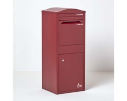 Smart Parcel Box™ Pakketbrievenbus – Pakketbox / Pakketkluis – Gegalvaniseerd Staal – Gebogen Dak – Bordeaux