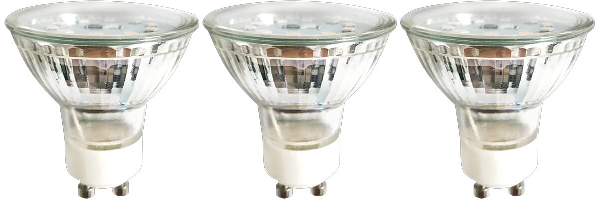 LED line LED Spot GU10 - 5W (vervangt 40W) - 450lm - Ø50mm - 230V - Energiezuinig - 3 stuks