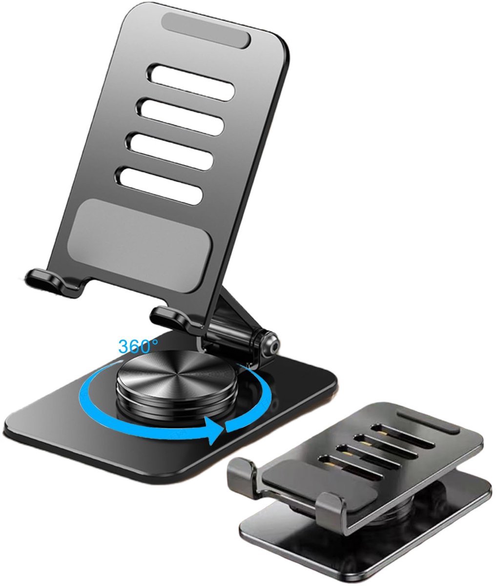Stunq® Verstelbare Telefoonstandaard - 360 Draai- en Opvouwbare Tablethouder