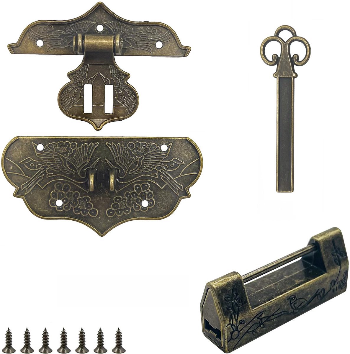 Stunq® Retro Zinklegering Kistsluiting Slot - Antieke Vintage Houten Kist Hardware