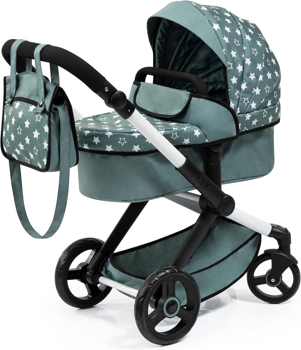 Stunq® Retro Kinderwagen met Verwijderbare Luigbox en Stabiele Wielen - Groen