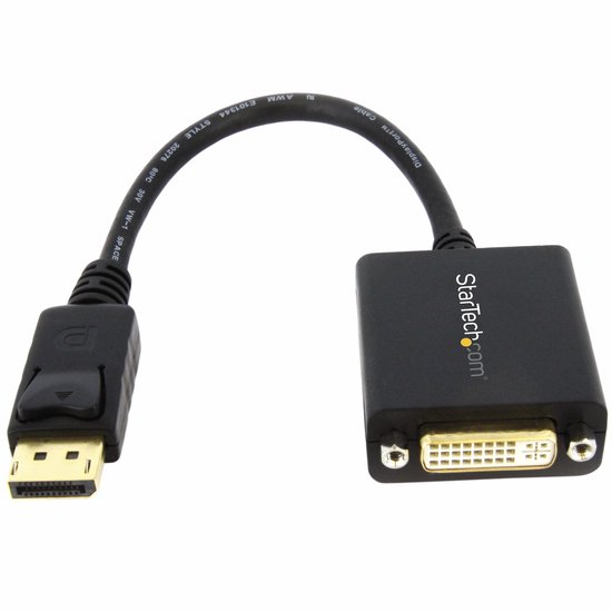 StarTech.com Adaptateur vidéo DisplayPort vers DVI - Convertisseur DP vers DVI-D - Mâle / Femelle - 1920x1200 / 1080p - Noir