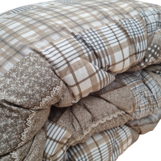 Beau Maison Bedrukt Dekbed - Dekbed Zonder Overtrek - Beige Taupe - 200 x 200 cm - Hoesloos - 2 in 1 dekbed - Wasbaar van Beau Maison — afbeelding 4