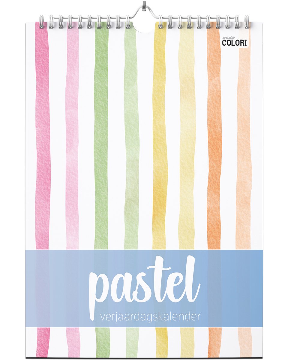 Studio Colori - Verjaardagskalender Pastel - A4 Verjaardagskalender Volwassenen Staand