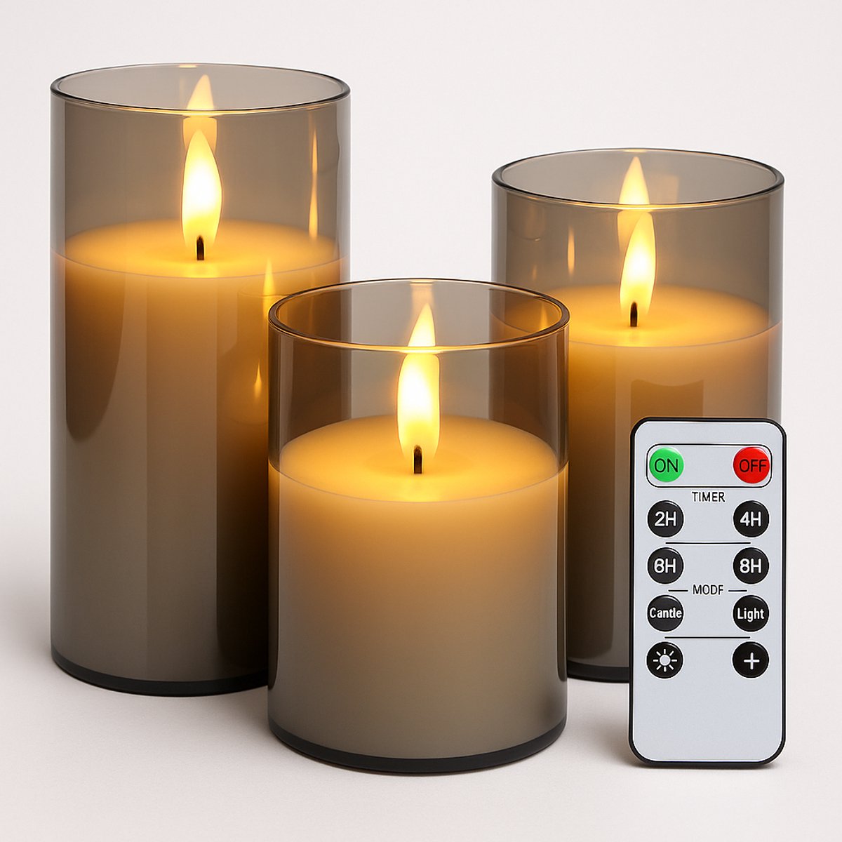Nina’s Giftshop® LED Kaarsen Set van 3 – Cadeau voor Vrouw – Moederdag – Verjaardag – Kerstcadeau – Sfeerverlichting met Afstandsbediening