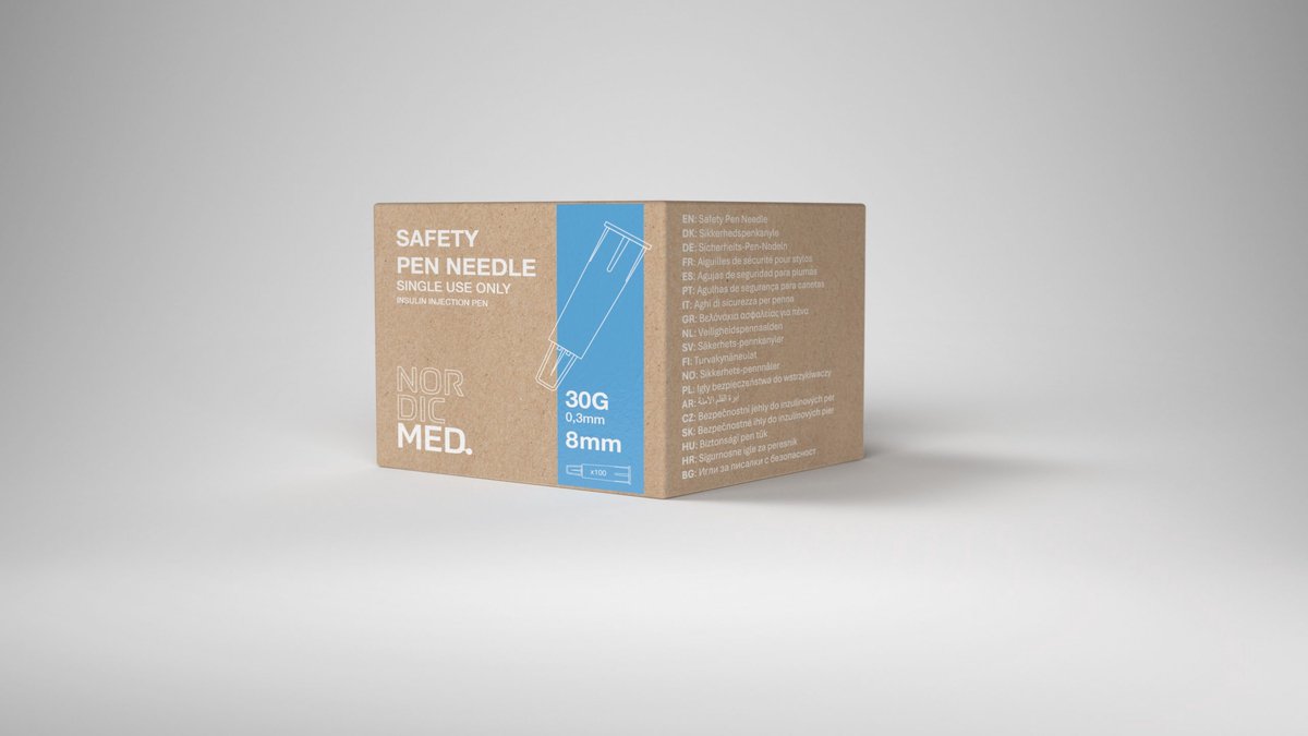 NordicMed Veiligheidspennaald 30G x 8 mm – voor injectiepen, steriel & wegwerp