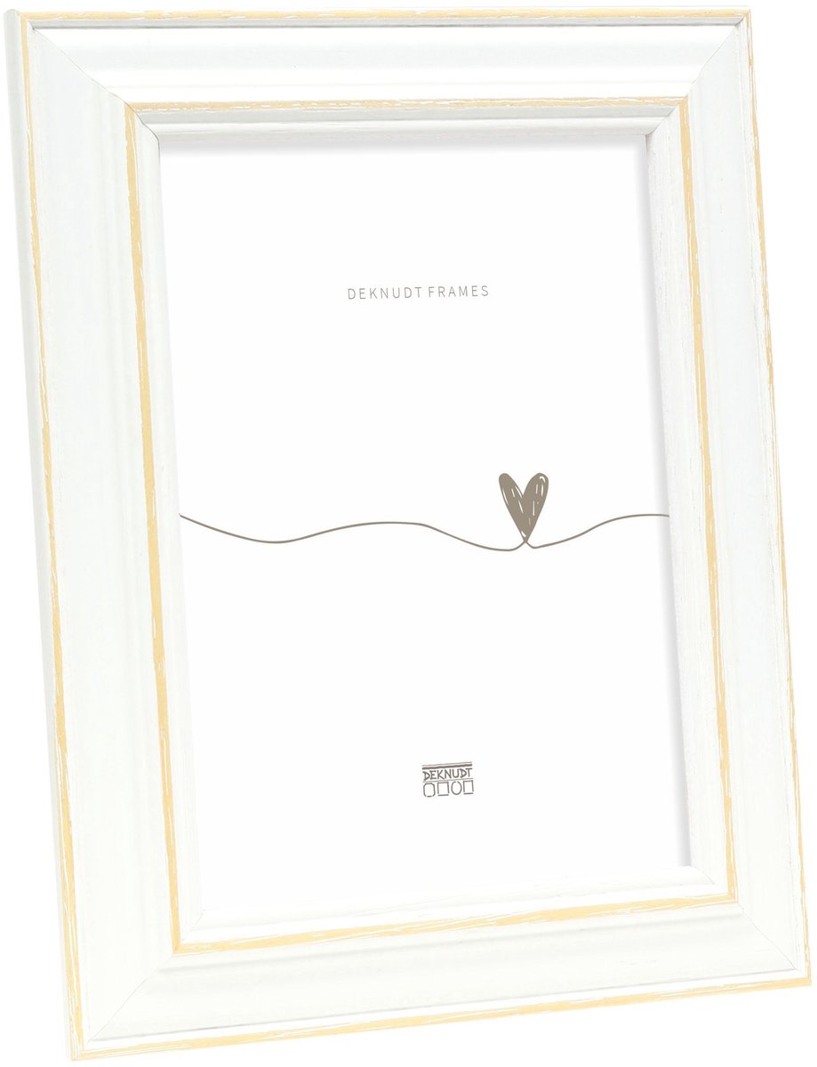 Deknudt Frames fotolijst S221H1 - wit met naturel accent - 20x28 cm