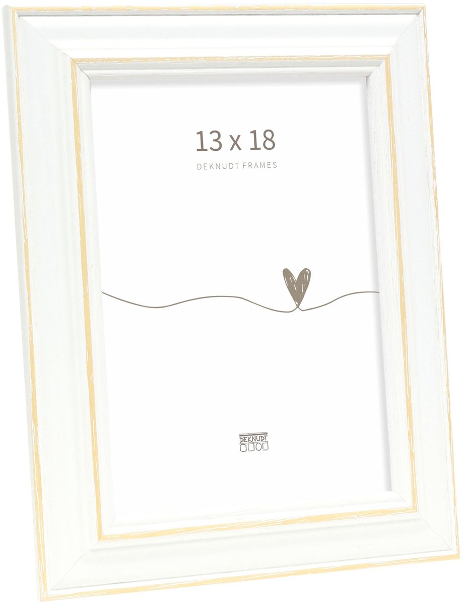 Deknudt Frames fotolijst S221H1 - wit met naturel accent - 13x18 cm