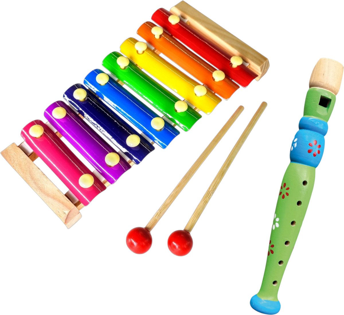 Jobber Toys Xylofoon + Bolkfluit kind - Instrumenten kinderen