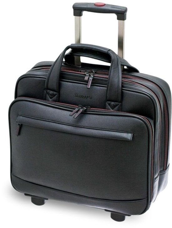 Davidt's Trolley Tas- 15.6 inch - Zwart - Zakelijke Laptoptrolley - Dames Laptop Trolley - Business Koffer