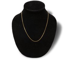 18krt goud verguld -goudkleurige ketting gourmet 55cm goldplated double voor dames en heren goudkleurig unisex