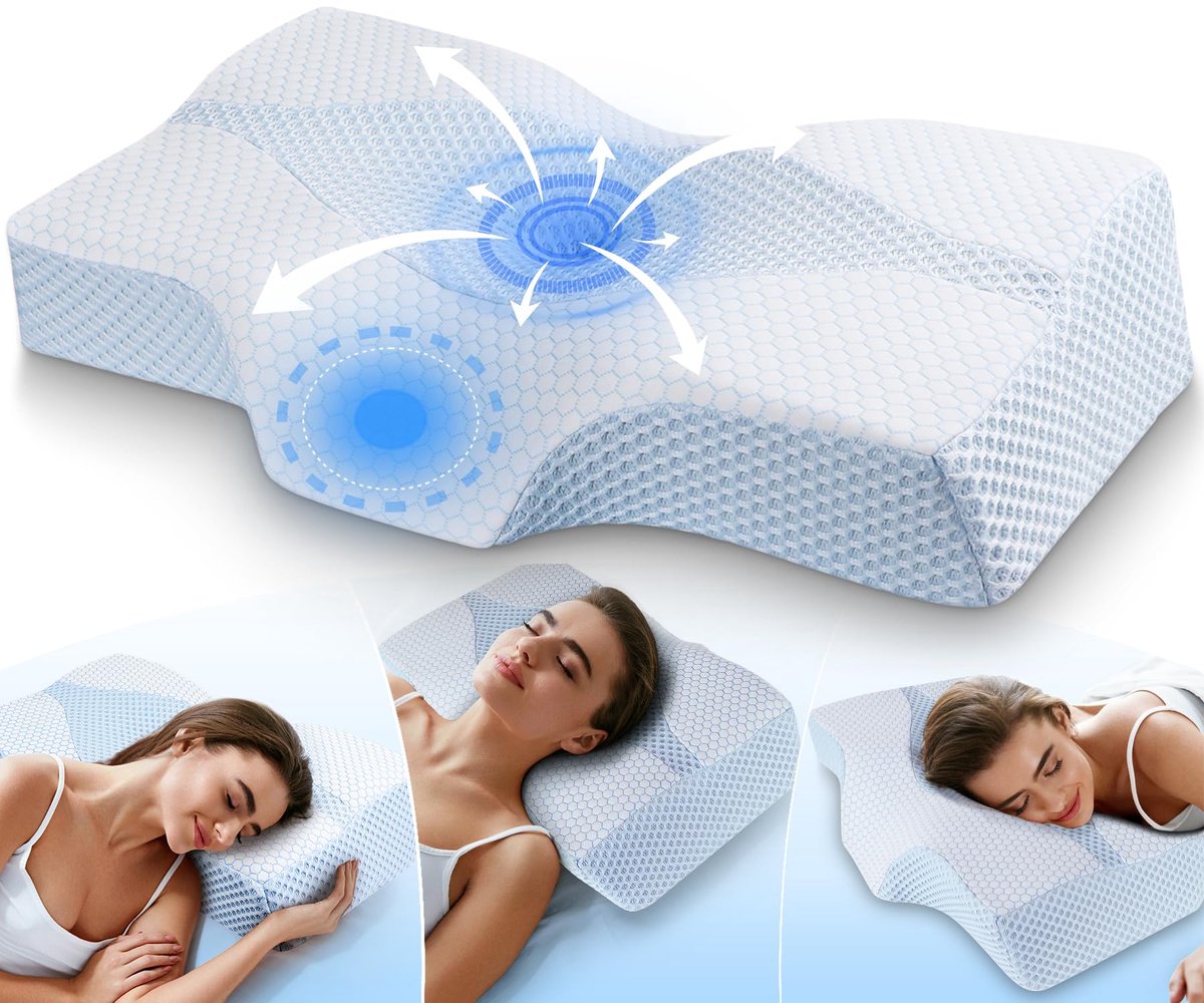 Unyqoos Ergonomisch en Aanpasbaar Traagschuim Kussen voor Optimale Slaaphouding Wit