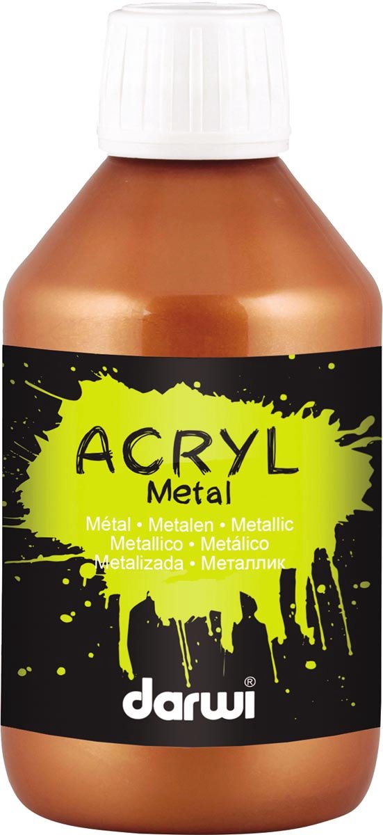 Darwi acrylverf Metal effect | flacon van 250 ml | brons