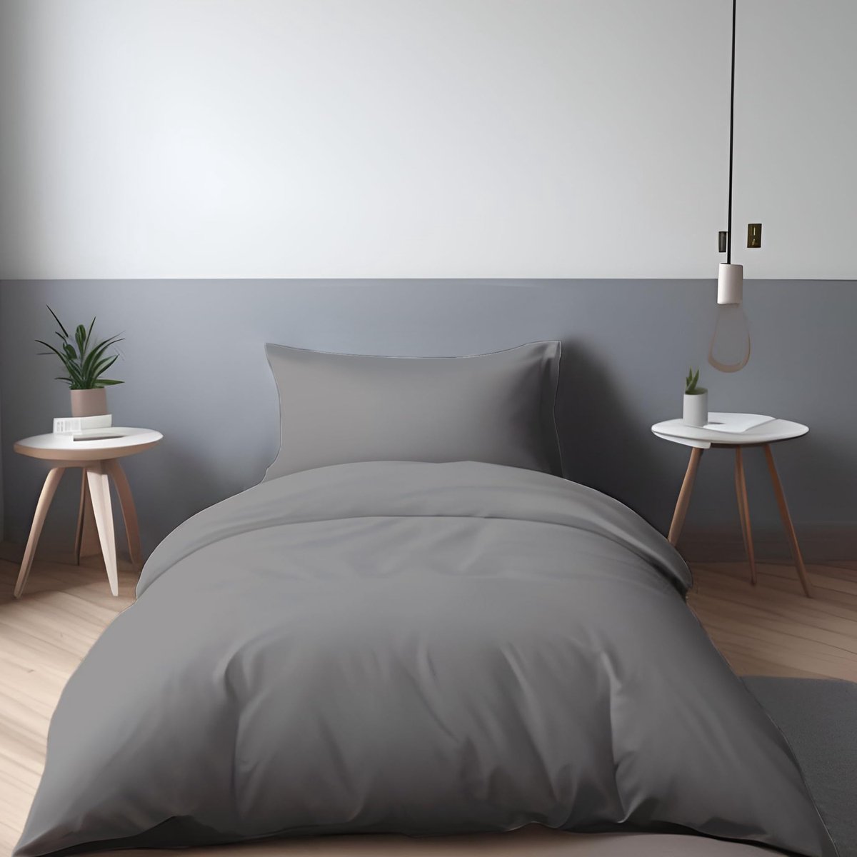 Unyqoos Luxe en zachte microvezel beddengoedset voor ultiem slaapcomfort Antraciet/Grijs