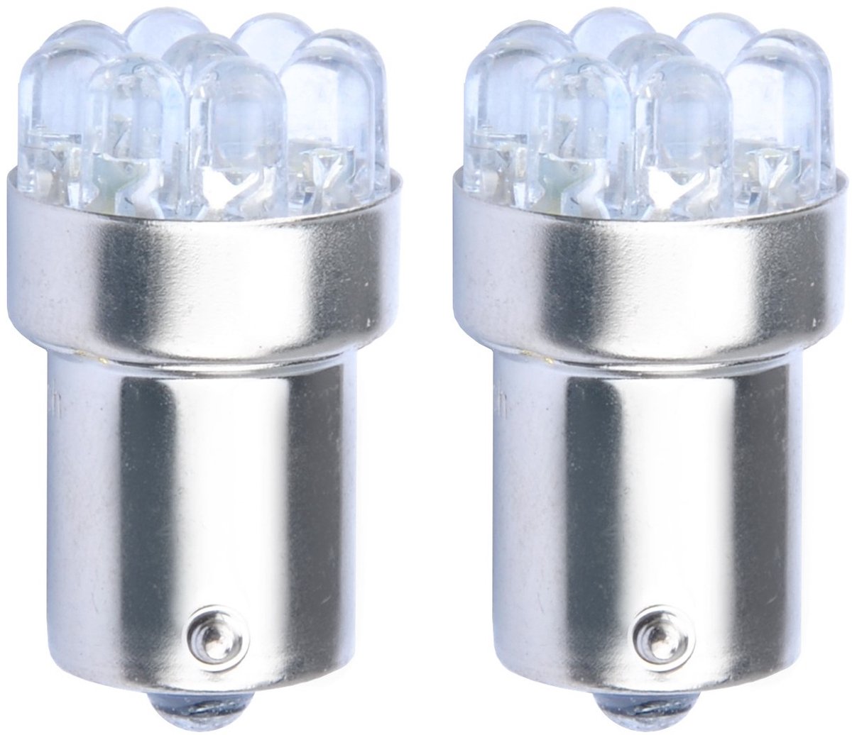 BA15S - 1156 - autolamp set - geel | R5W - R10W - 5007 - 2x 9-SMD LED | 3 Watt - 12V DC