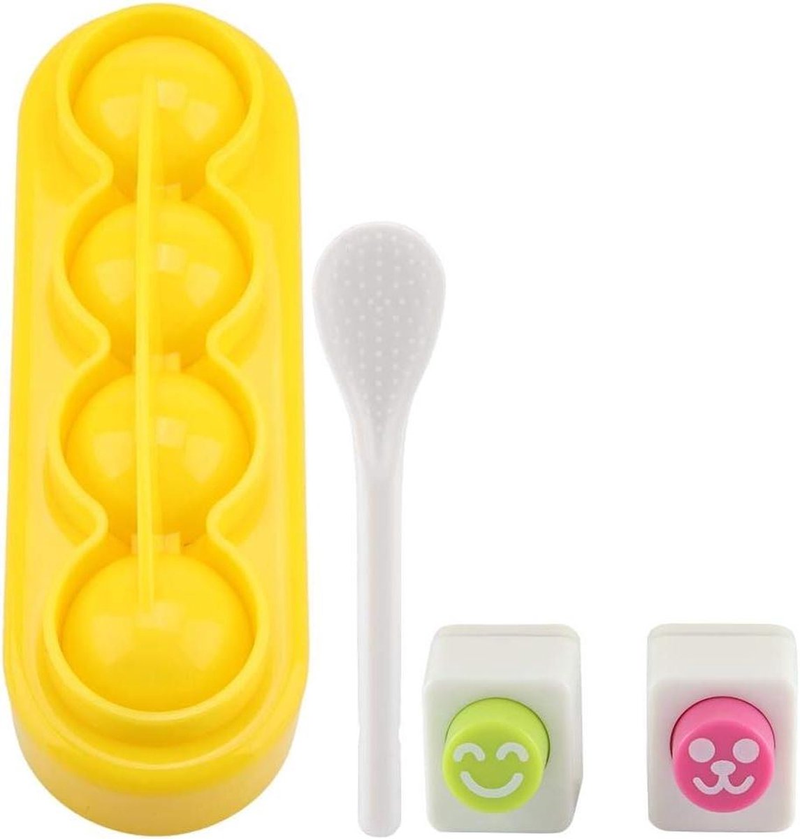 Cosensi - Sushi rijstbal vormset met lepel - Geel - DIY handwerk - Food grade PP materiaal