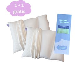 ComfortDreaming Hoofdkussen - 1 +1 Gratis - 35 Nachten Proefslapen - Memory Foam - Afstelbaar Design - Geschikt voor rug-, zij- en buikslapers - Traagschuim - Vermindert Nekklachten