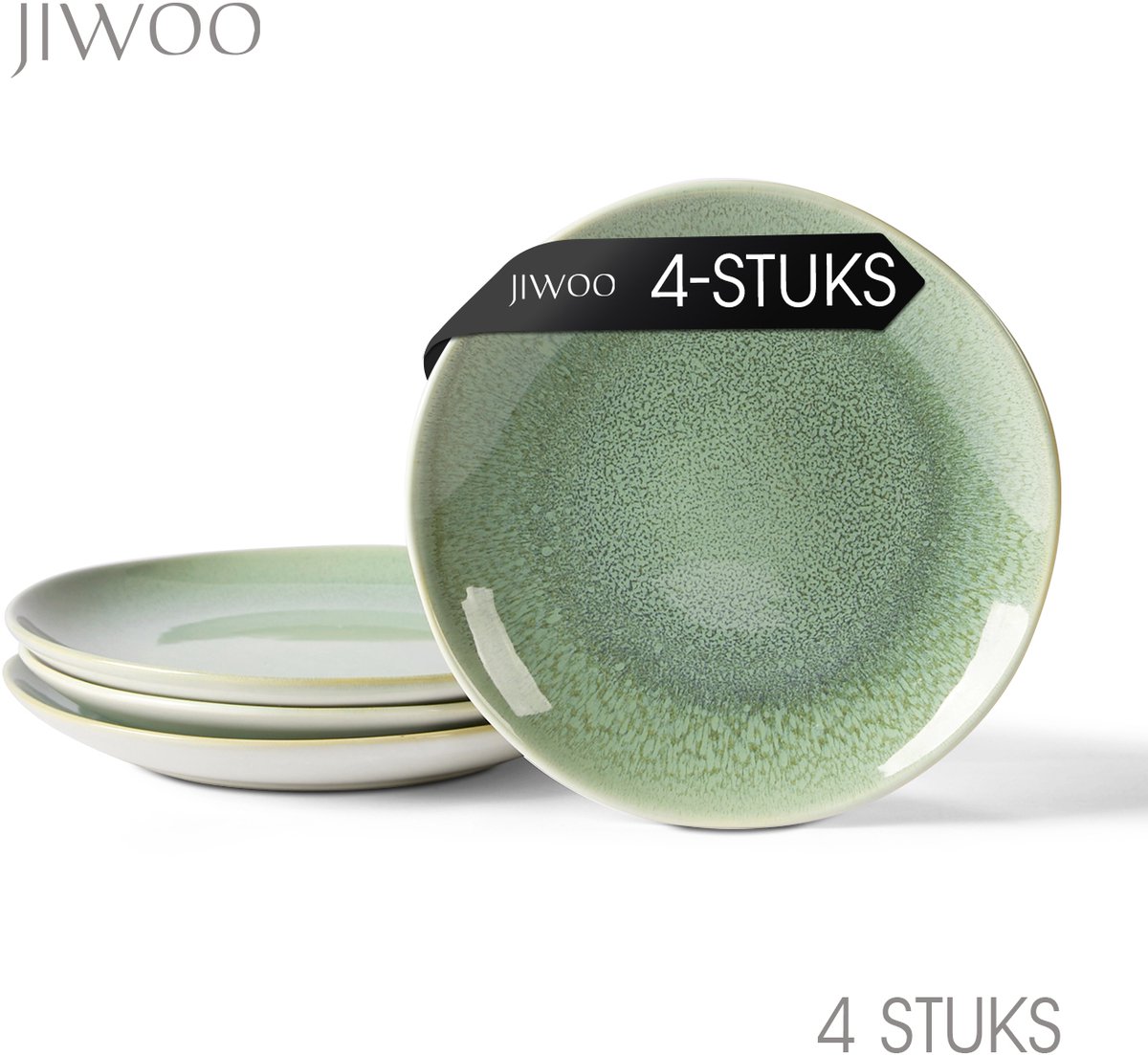 Dinerborden set van 4 (Ø19,5cm / 8 inch) bordenset, Pastaborden, dubbel reactief glazuur, serviesset 4 persoons, Geschikt voor restaurants, Horeca, familiefeesten, banketten en picknicks, Magnetron-vaatwasserbestendig, Keramiek
