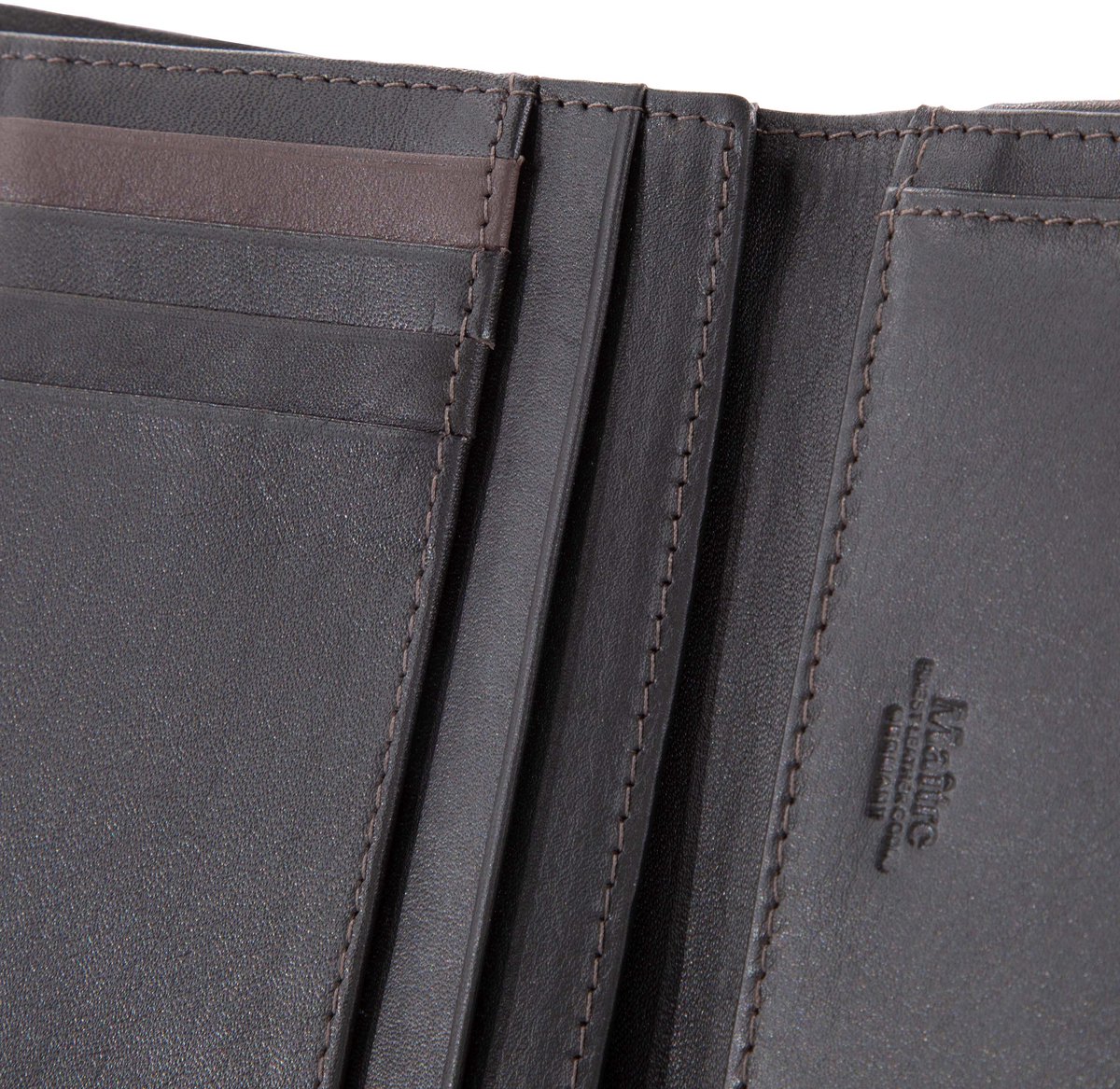 Maître Tinello Humbert Portemonnee RFID-bescherming Leer 10 cm - Jongens - Staand formaat - darkbrown