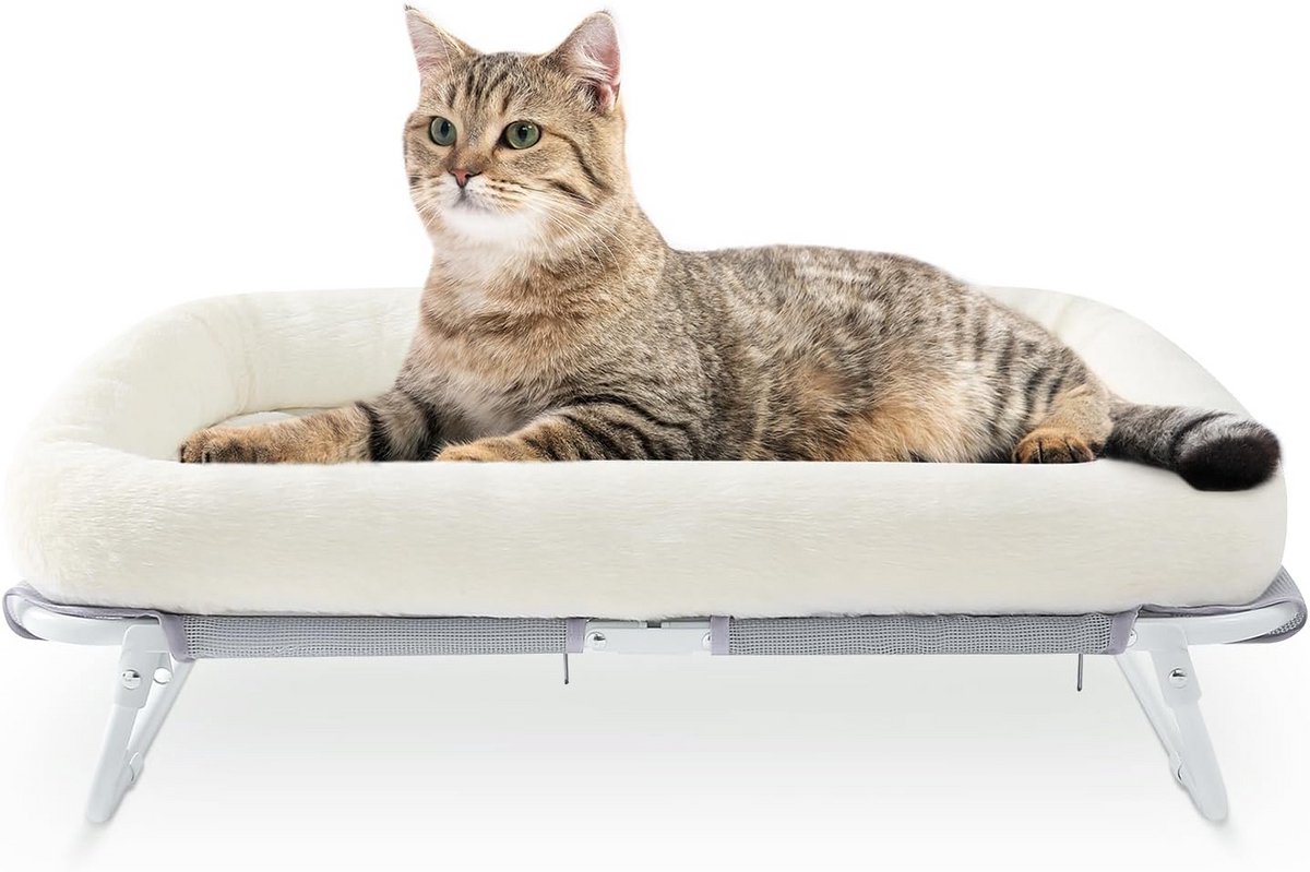 Verhoogd Kattenbed en Hangmat voor Kleine Honden - Stevig en Vrijstaand Huisdier Ligbed