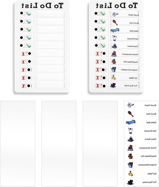 HJZHII 3 stuks ADHD hulpmiddelen checklists bord, dementie takenplanner kinderen, to-do lijst kinderen routine planner kinderen ADHD hulpmiddelen volwassenen memo draagbare memoborden takenlijst